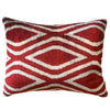 Silk Velvet Cushion N. 302 - Ivory + Crimson