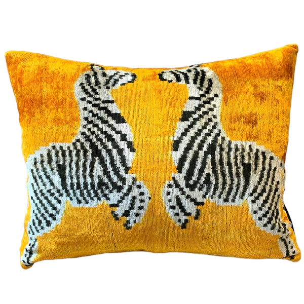 Silk Velvet Cushion N. 700 - Amber Zebra