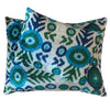 Silk Velvet Cushion N. 740 - Green / Blue