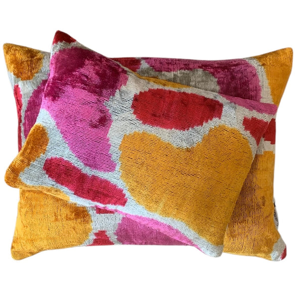 Silk Velvet Cushion N. 743 - Orange / Pink