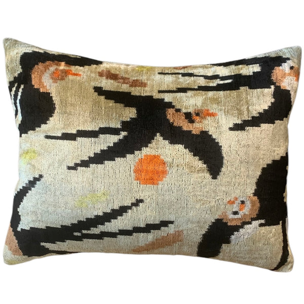 Silk Velvet Cushion N. 744 - Cranes