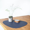 Curve Leather Placemats - Navy Blue