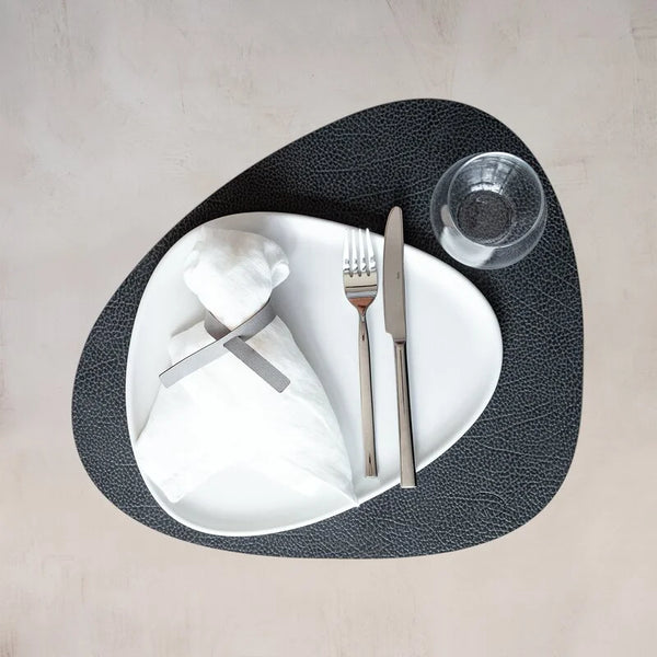 Curve Leather Placemats - Black