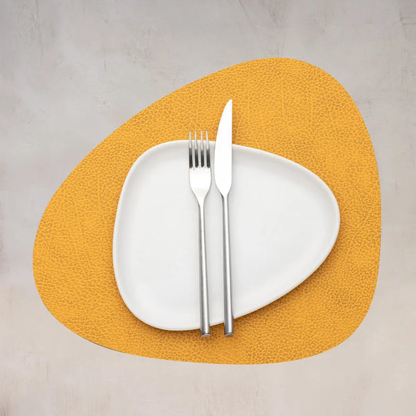 Curve Leather Placemats - Curry