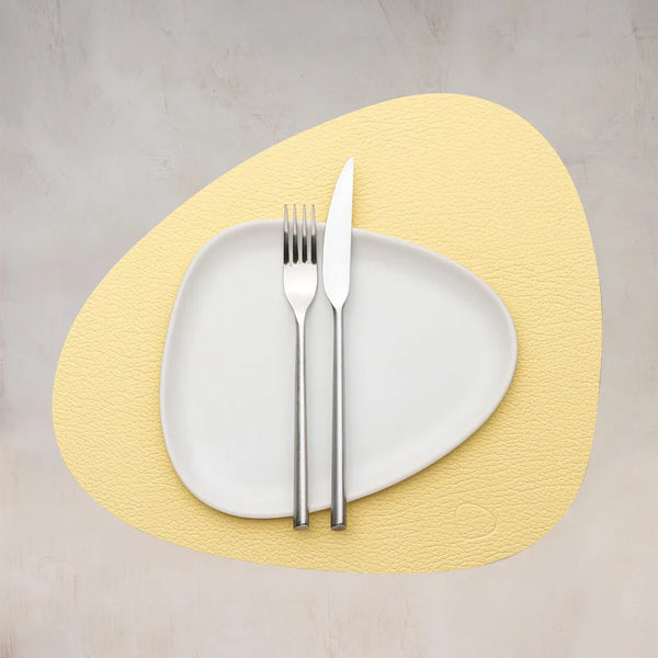 Curve Leather Placemats - Gold