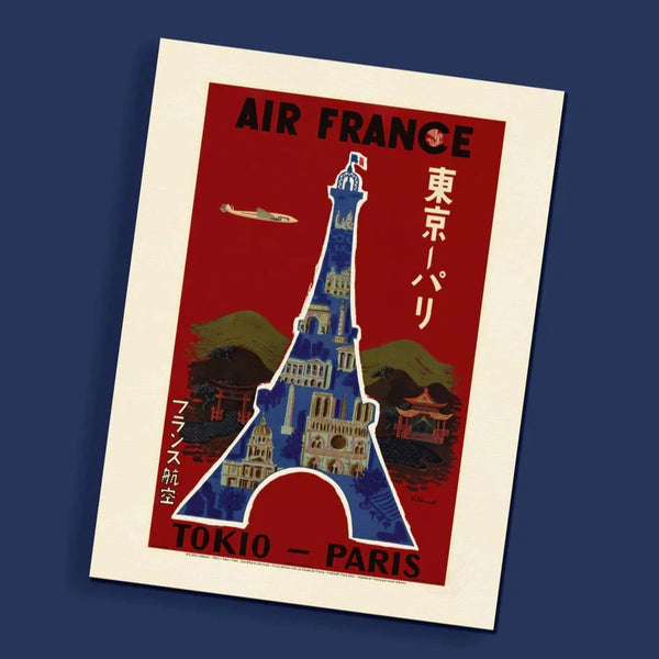Poster - Air France Tokio > Paris (Red Sky)