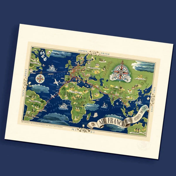 Poster - Air France Planisphere (Blue)