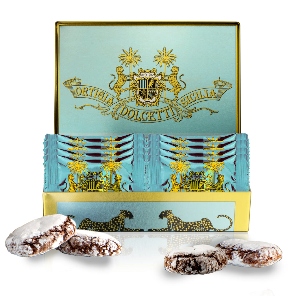 Chocolate Ricciarelli in Blue Tin