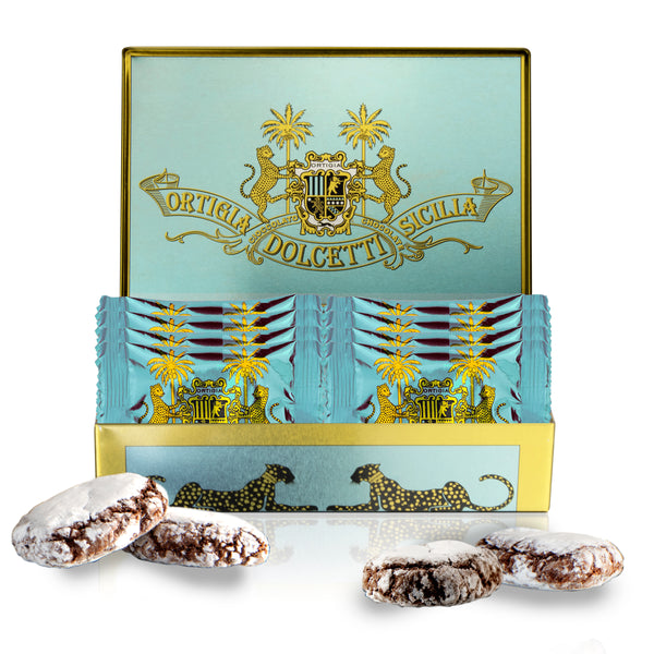 Chocolate Ricciarelli in Blue Tin