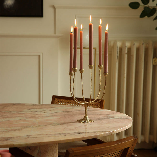 Misty Brass Candle Holder