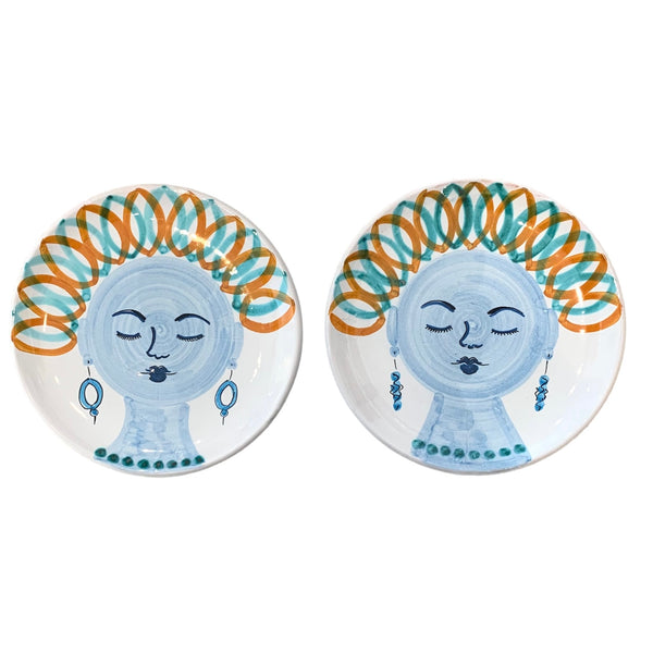 Faces Dessert Plates Set of 2