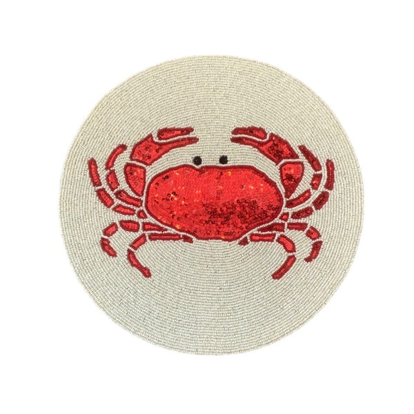 Beaded Placemat - Crab
