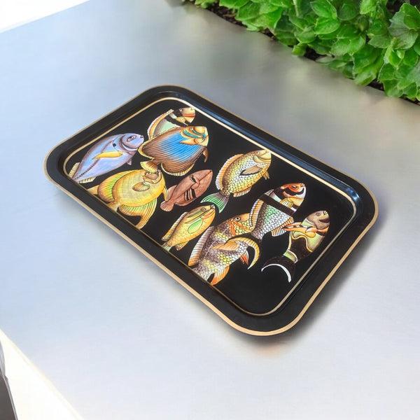 Handpainted Iron Tray - Tropical Fish