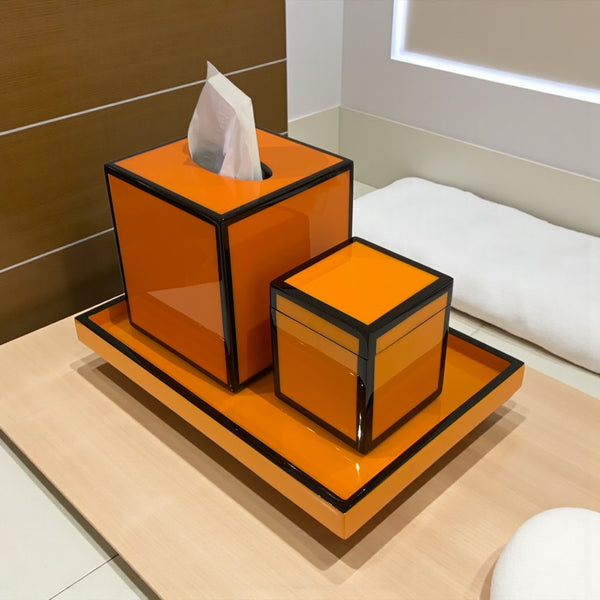 Lacquer Tissue Box - Orange