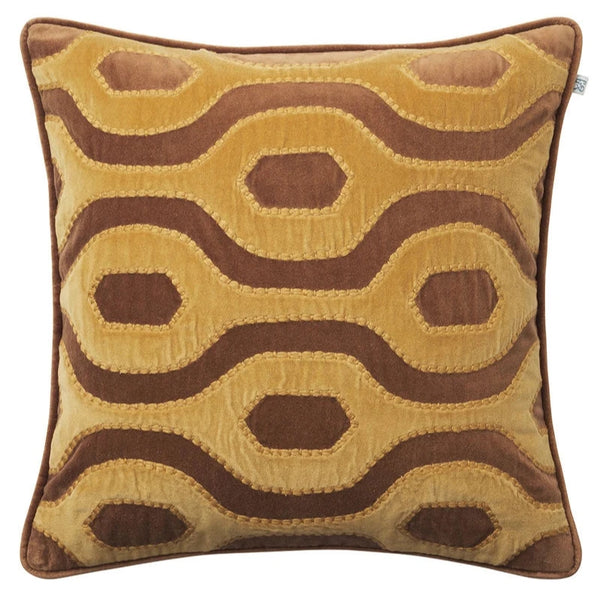 Varanasi Velvet Cushion - Cognac