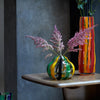 Folk Vase 11 - Black/Green/Yellow