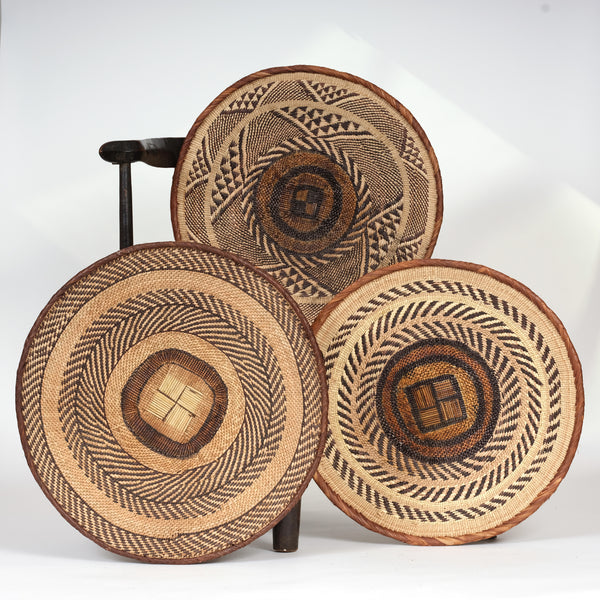 painted isangwa flat baskets at details by mr k