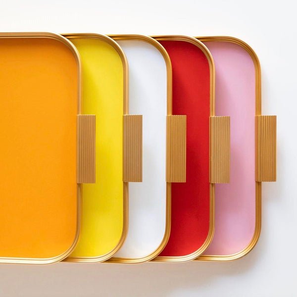 Ribbed Serving Tray - Gold + Colours