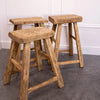 Salvaged Elm Wood Stool - Square