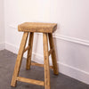 Salvaged Elm Wood Stool - Square