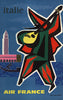 Italie vintage travel poster air france