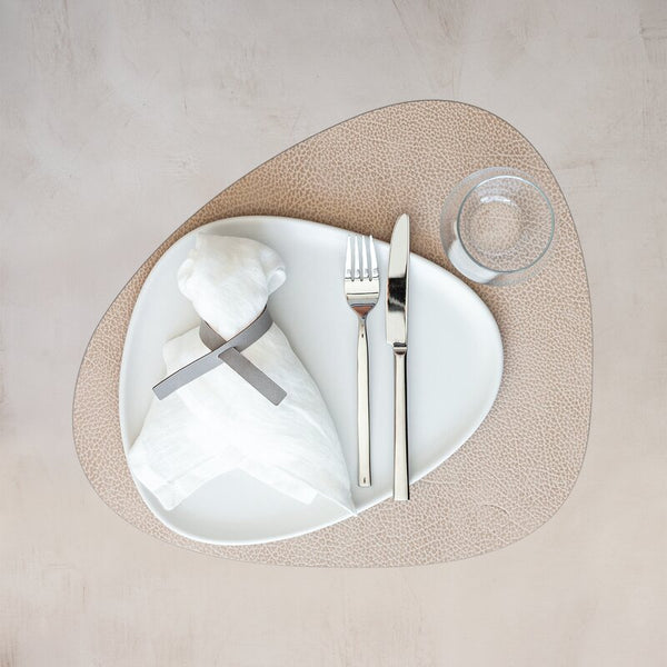 Curve Leather Placemats - Sand