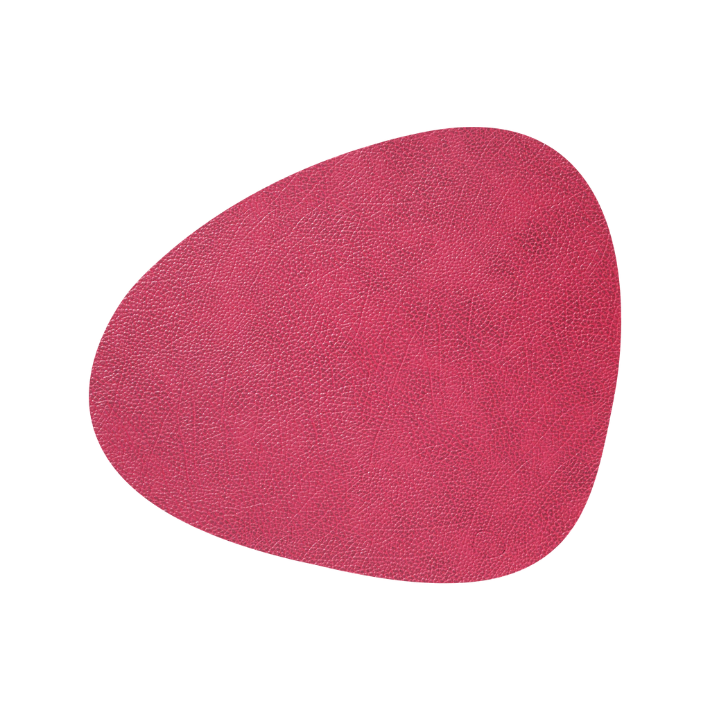 Curve Leather Placemats - Raspberry
