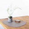 Curve Leather Placemats - Warm Grey