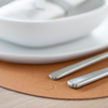 curve leather placemat raw nature