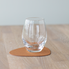 curve leather coaster raw nature