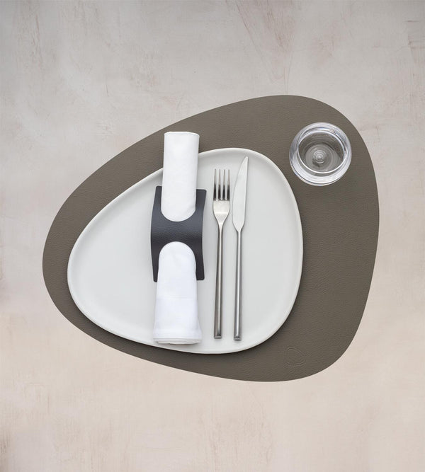 Curve Leather Placemats - Serene Moss