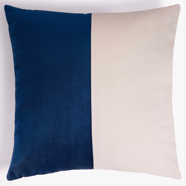 Optic Velvet Cushion - Midnight Blue