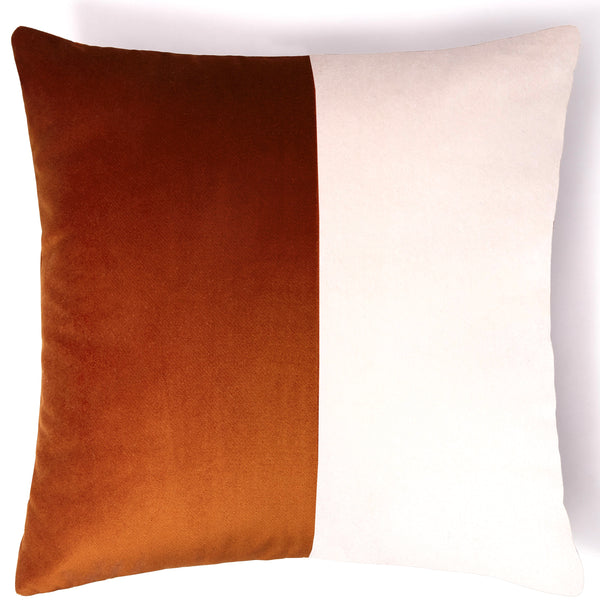 Optic Velvet Cushion - Brick