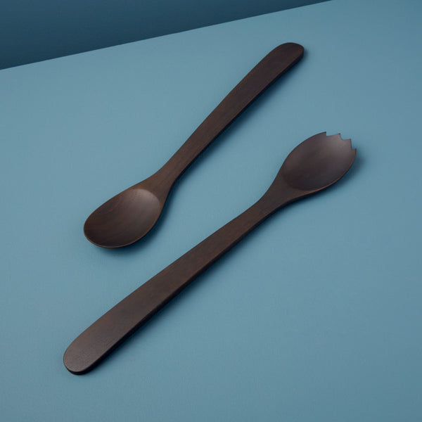 ebony teak serving set
