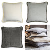 Happy Velvet Cushion - Light Grey