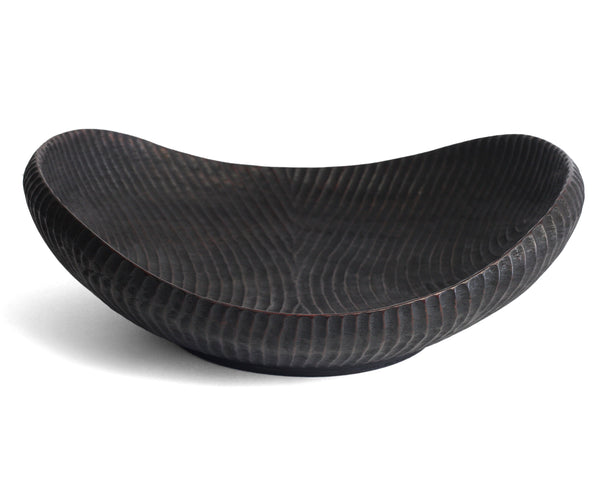 Black Oval Stripe Wood Bowl | Craft District Bali