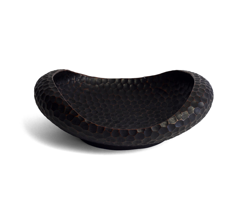 Black Wave Hammered Wood Bowl | Craft District Bali