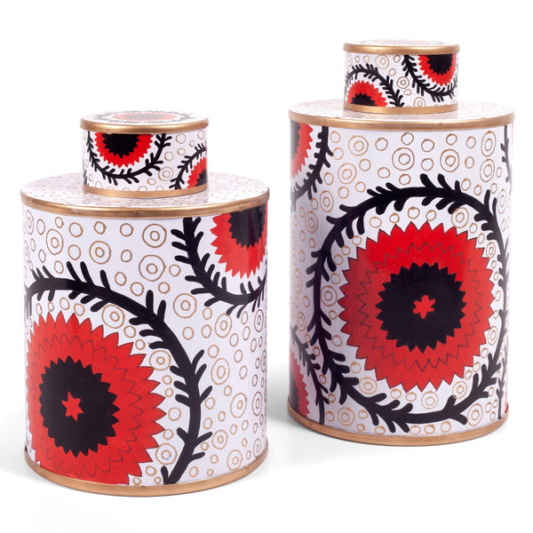 Ikat Iron Vase Cannisters | Les Ottomans