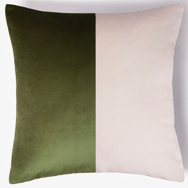 Optic Velvet Cushion - Pale Green SALE