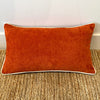 Double Velvet Cushion - Brick + Ivory