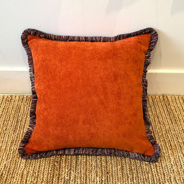 Happy Velvet Cushion - Brick Confetti