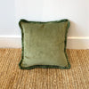 Happy Velvet Cushion - Pale Green