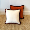 Happy Velvet Cushion - Ivory + Brick