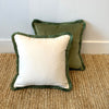 Happy Velvet Cushion - Ivory + Pale Green