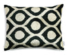 Silk Velvet Pillow Creme & Black | Les Ottomans