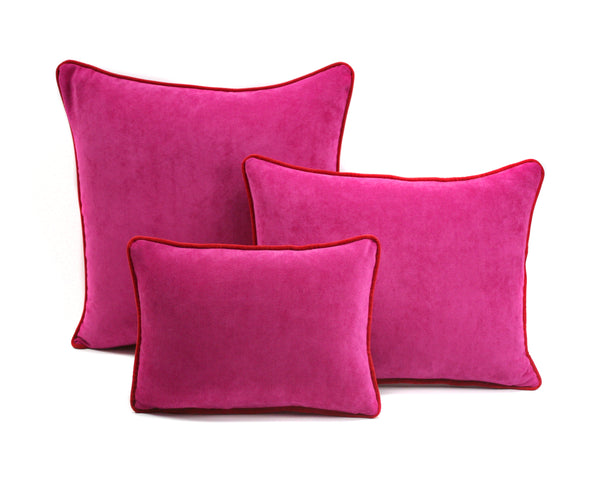 Velvet Cushions Fuscia & Red | LO Decor