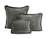 Happy Velvet Cushion - Medium Grey