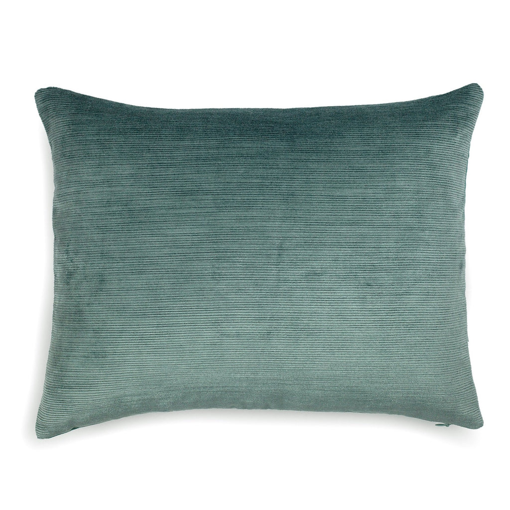 Corduroy Velvet Cushion Blue Green | Lo Decor