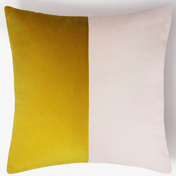 Optic Velvet Cushion - Mustard