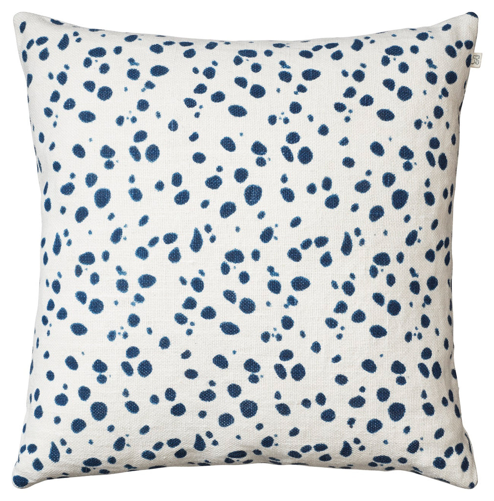 Tiger Dot Linen Cushion - Blue